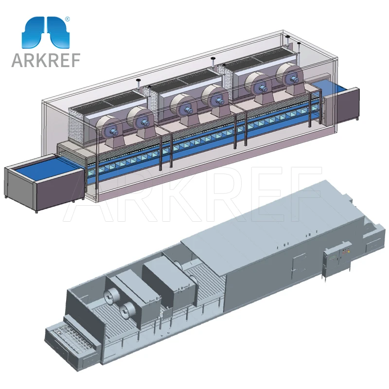 High Efficiency Blast Chiller Freezer Tunnel Freezer Sea Food Quick Freezing Stainless Steel 304 Iqf Tunnel For Sea Food Meat