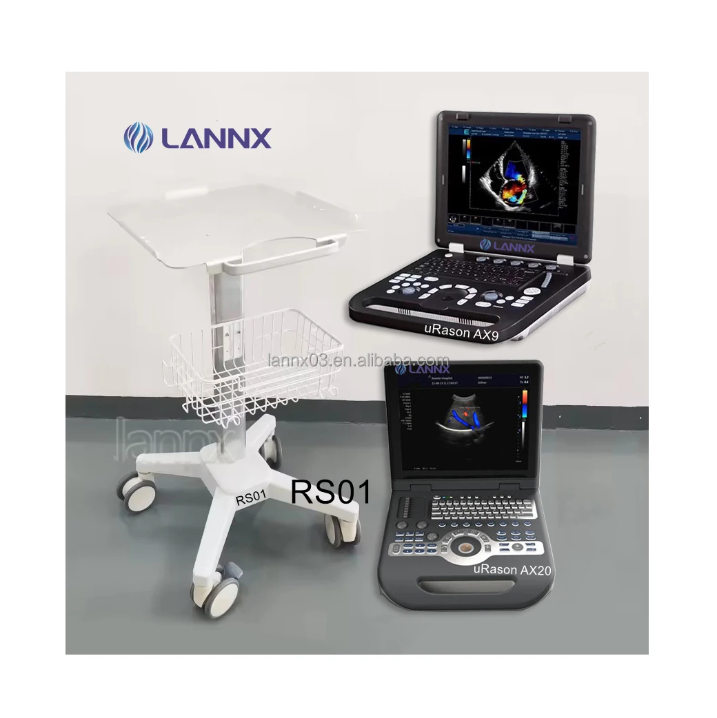 LANNX RS01 цветная доплеровская ультразвуковая система тележка для медицинской медсестры лечения с пластиковой корзиной оборудования ЭКГ