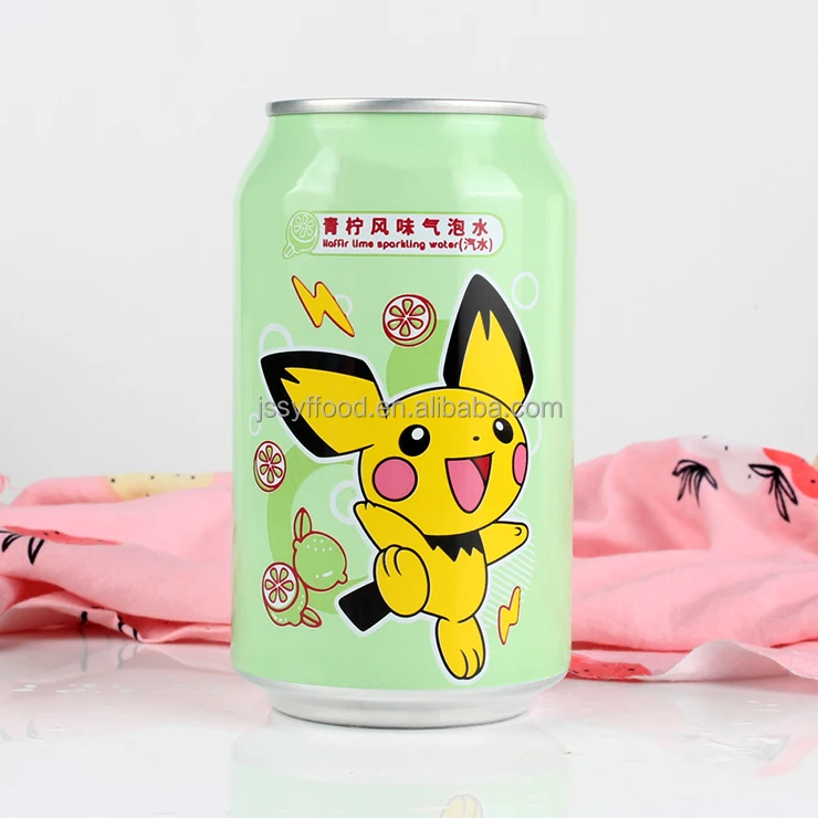 Оптовая продажа, японский популярный мультфильм, газированная вода, индивидуальный дизайн, консервированные газированные безалкогольные напитки