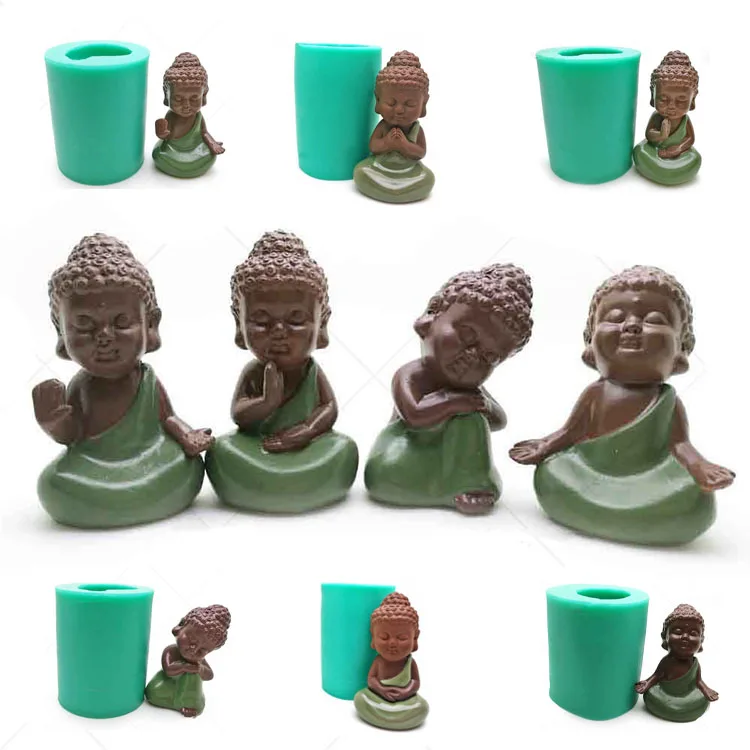 3D Buddha Statue Silicone Mold Handmade Buddha Statue Ornaments Plaster Candle Mold Baking Decoration Candle Making Supplies