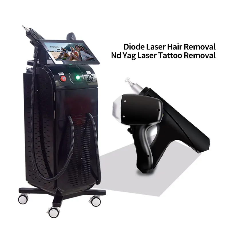 1200w Big Power 3 Waves Laser Removal Hair Tattoo Removal Machine Nd Yag Laser