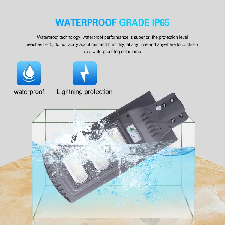Оптовая продажа Ip65 Водонепроницаемый радар-датчик встроенный Smd 30 Вт 60 90 120 все в одном светодиодный уличный фонарь на солнечной