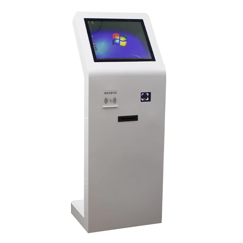 21.5 inch Capacitive Touch Screen Printer Scanner Kiosk Self Service Ordering Payment Floor Standing Checkout kiosk