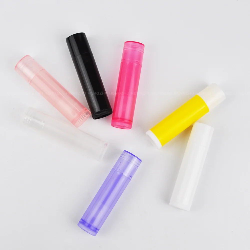 Wholesale 5g White Transparent Empty Chapstick 5g Lip Gloss Container Black Lip Balm Tubes