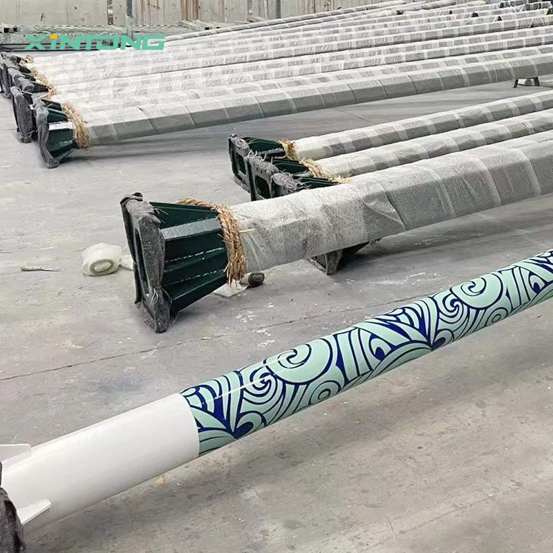 XINTONG Solar LED Galvanized Street Light Pole China Factory Wholesale Hot Dip Galvanized  Pole Electrical Pole
