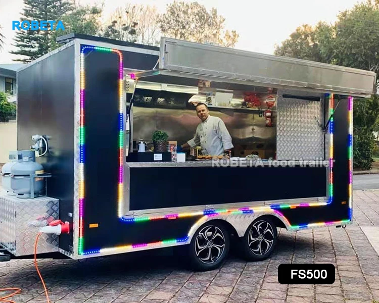 Полное оборудование концессионный стенд foodtruck 2 оси пищевой грузовик нержавеющий прицеп для