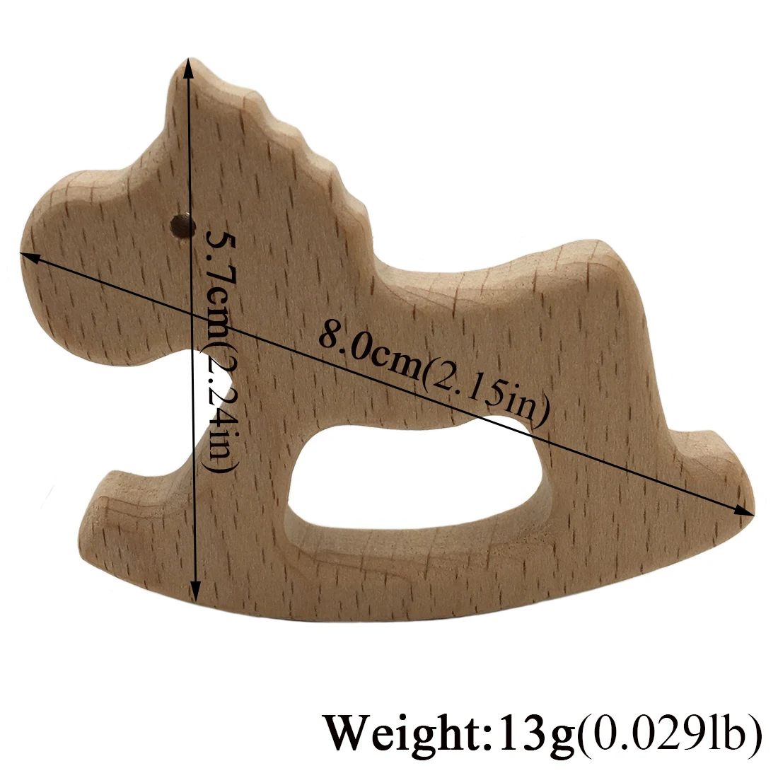 Wholesale Animal Shape Cute Cartoon Pattern Teether Diy Pendant Baby Toy Horse Wooden Teether