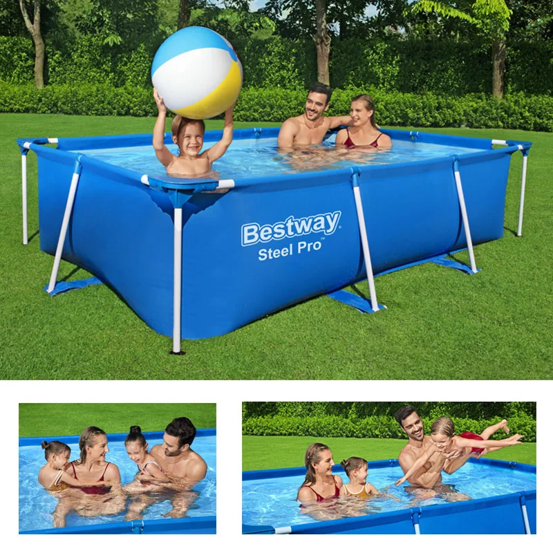 Bestway 56403 piscina pvc материал семейное удовольствие съемный Открытый Портативный Прямоугольный плавательный
