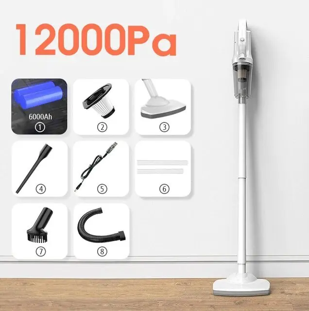 Wireless Vacuum Cleaner Multifunctional Upgraded Version Usb Charger with LED Light Vacuum Cleaner Stick for Floor Carpet