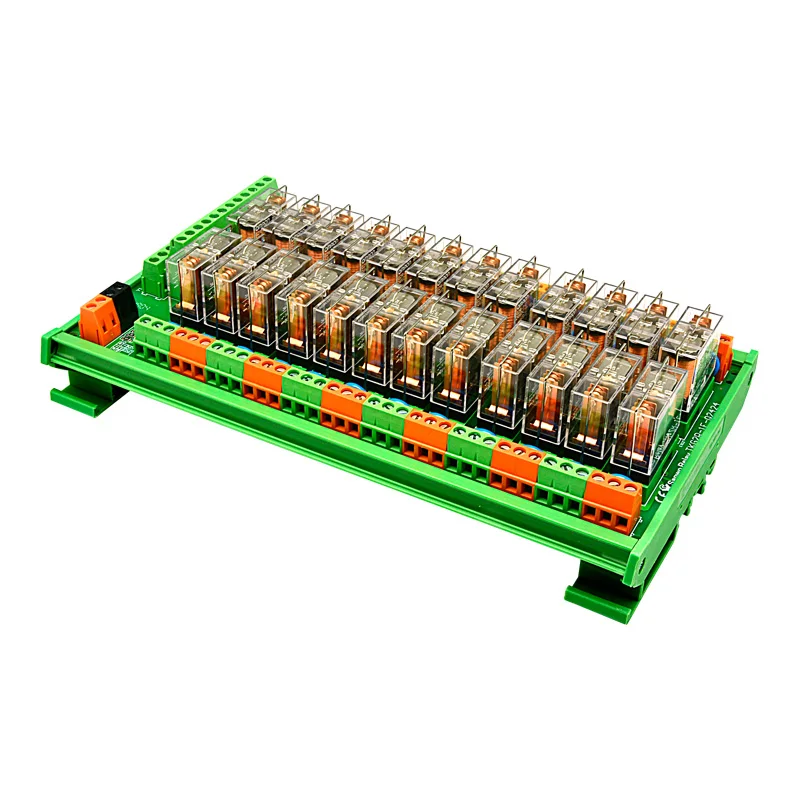 24-channel Omron safety electromagnetic relay module DIN rail panel mount 12V/24V 8-pin plc driver board control amplifier board