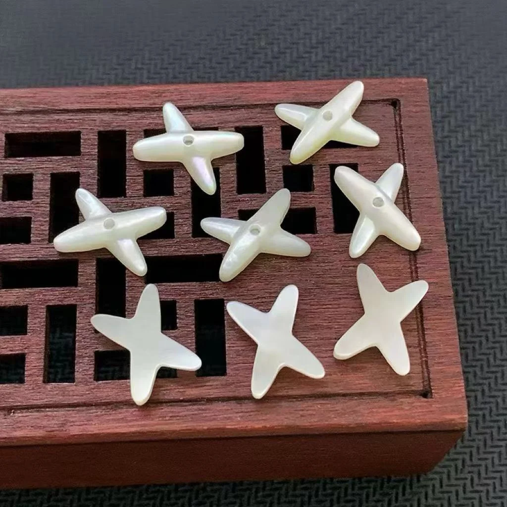 Handmade X Natural White Mother Of Pearl Shell Charm for Jewelry Bracelet Necklace DIY