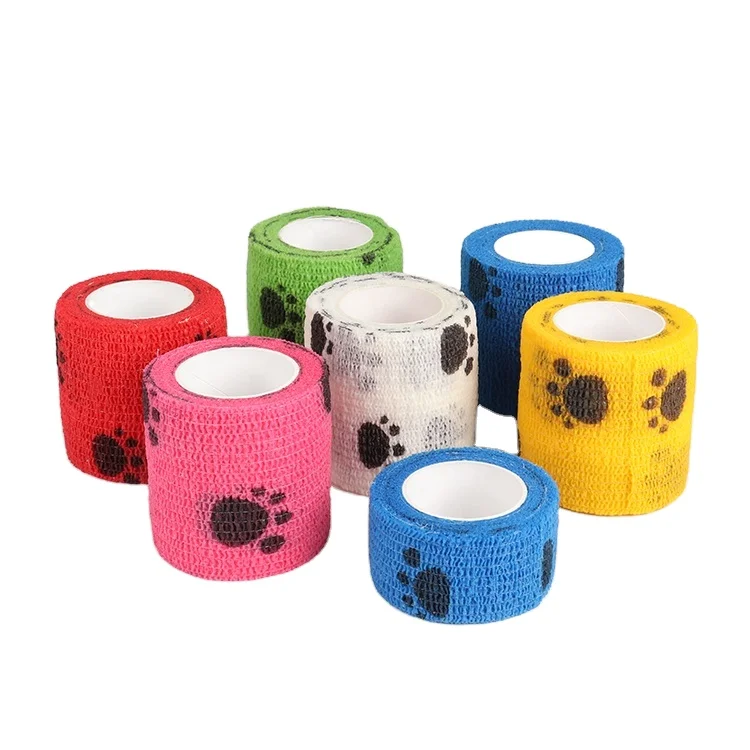 Colored Wrap Cotton Pet Horse Animal Non-Woven Elastic Cohesive Bandage pet bandage