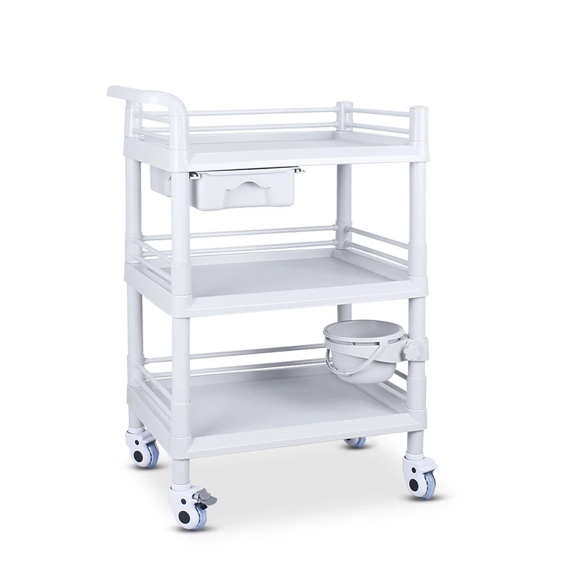 China Cheap Hospital Plastic Utility Trolley Medical Injection Trolley Medical Dressing Trolley