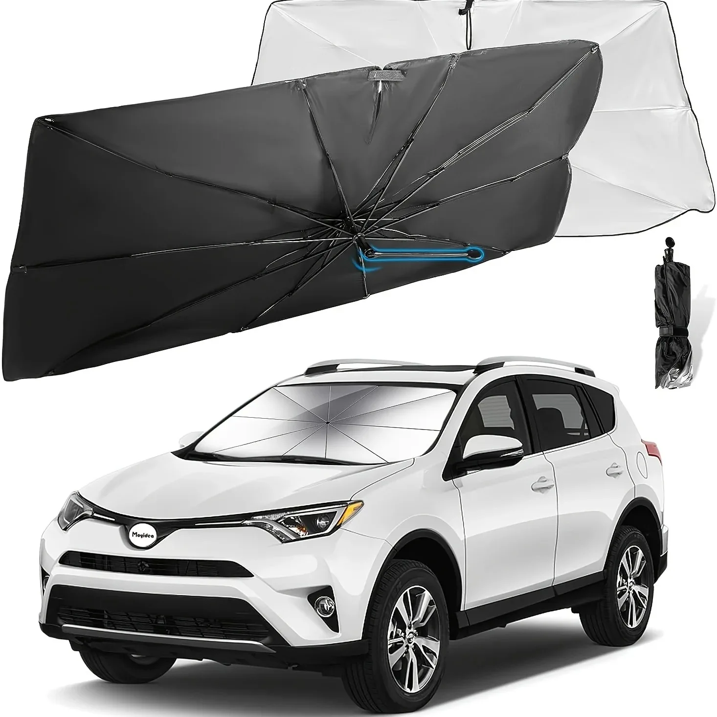 Car sunshade umbrella front windshield sunshade curtain umbrella handle foldable sunscreen high temperature resistant sunshade