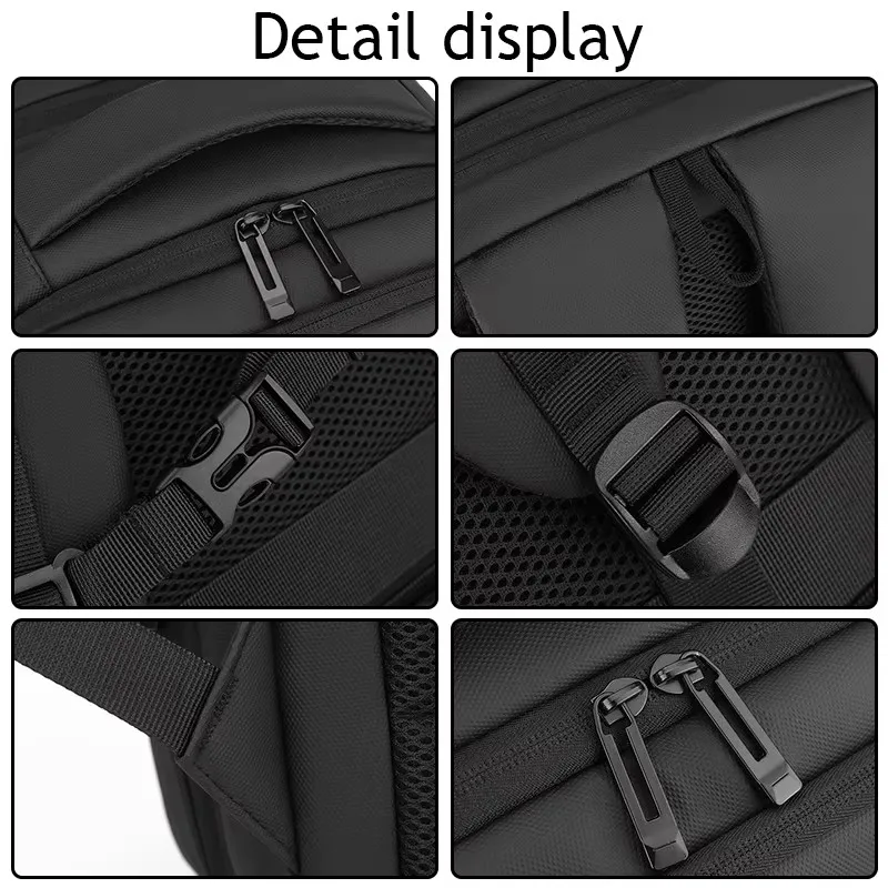 large capacity pu leather travel laptop backpack safe zone anti-theft business work backpack with usb