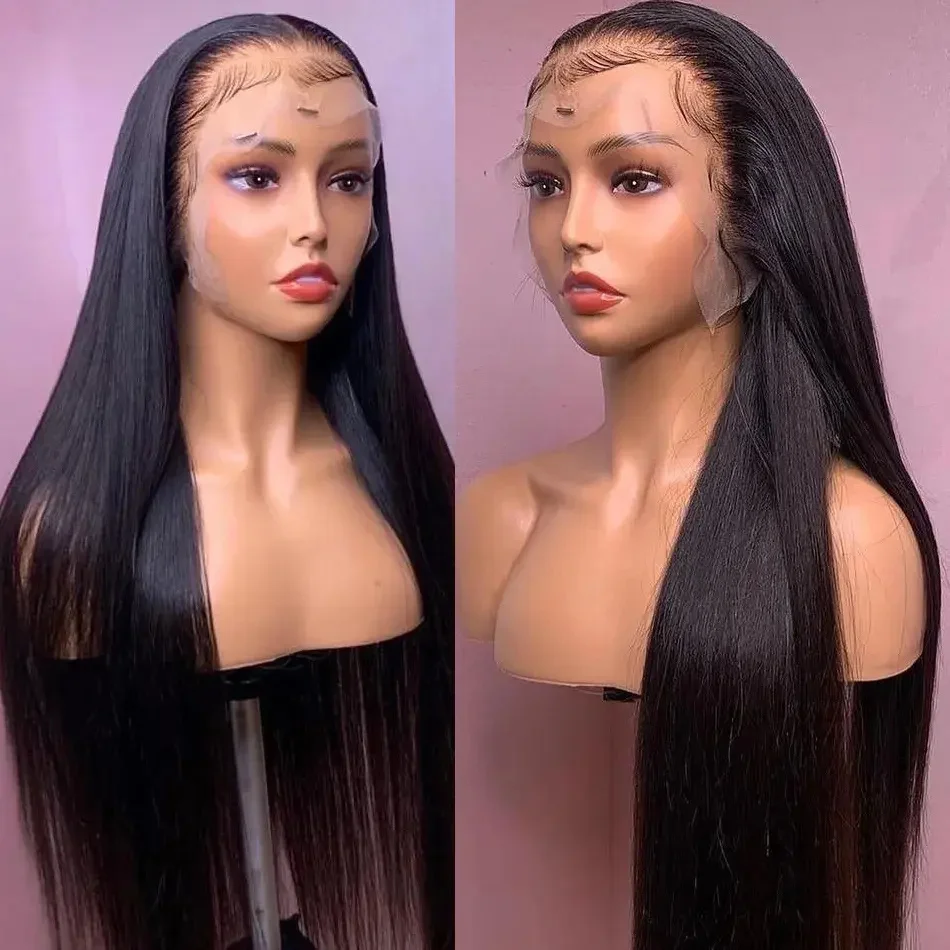 Bleached Knots Virgin Brazilian Hair 13x6 Lace Front Wig Straight HD Lace Frontal Wig Pre-Plucked Human Hair Wig
