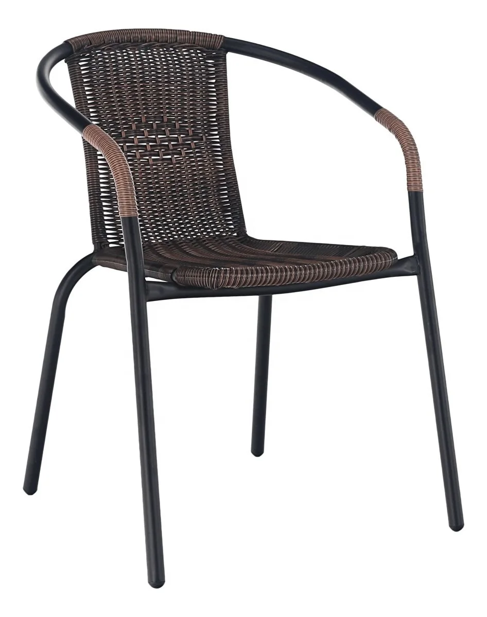 Outdoor Aluminum Patio Chair French Bistro Dining Rattan Chairs Furniture Outdoor  Stacking Chair