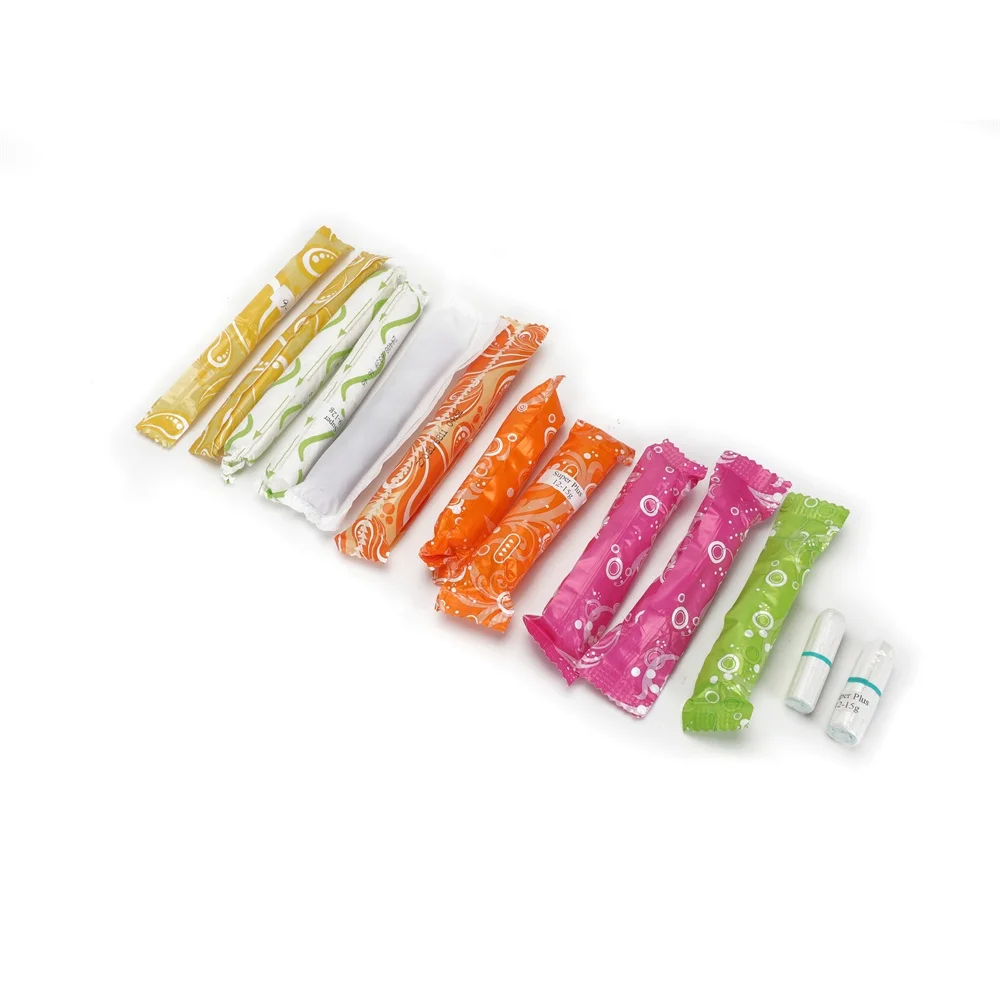 100% natural cotton tampon disposable applicator tampon private brand organic tampon