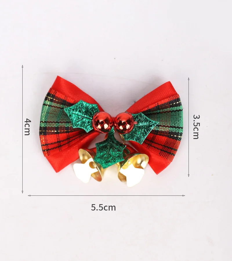 Hot Seller Christmas Decorative Small Bow Red Gold Bells Cute Mini Bowknot for Christmas Decor