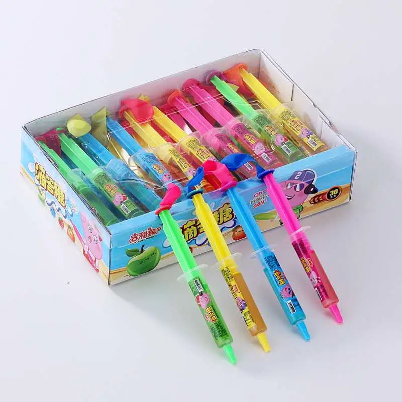 Halal Fruity Jam Candy with Balloon in Syringe