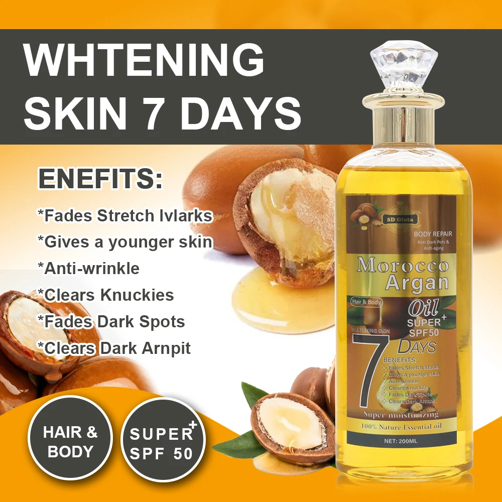 100% Nature Essential oil Cold Pressed Carrier Oil Moisturizing Fades Dark spots Face Skin Hair Growth Organic argan oil morocco