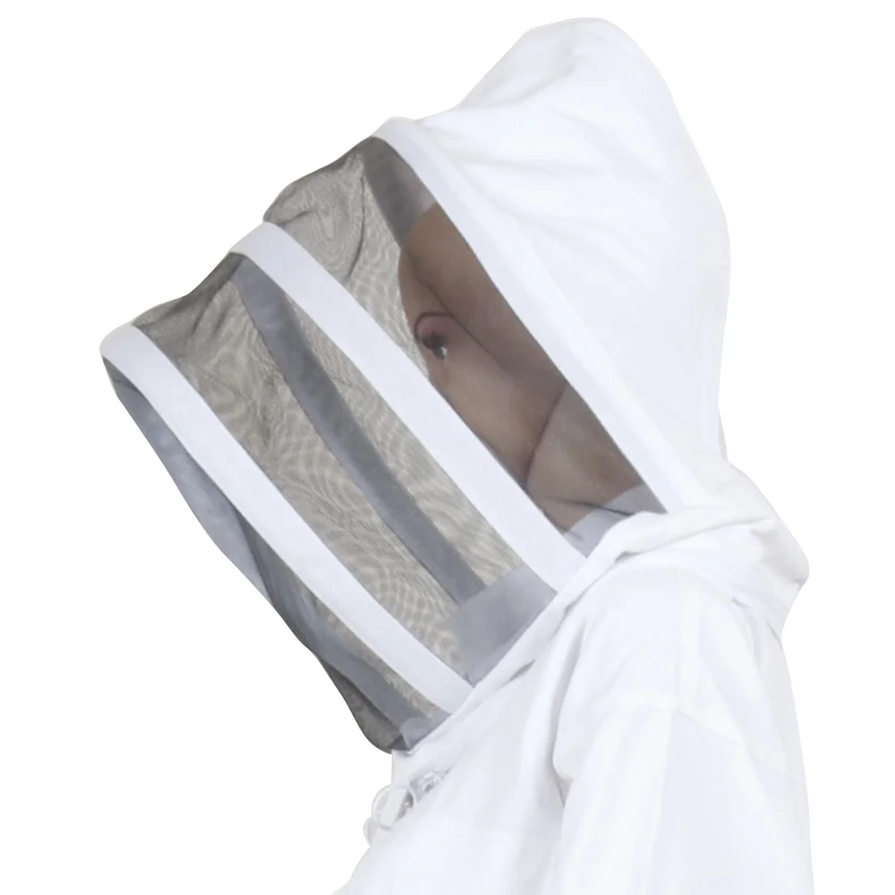 Beekeeping Clothing Apiculture White Bee Keeping Jacket with Hood Hat-Veil Beekeeping Beekeeper Suit