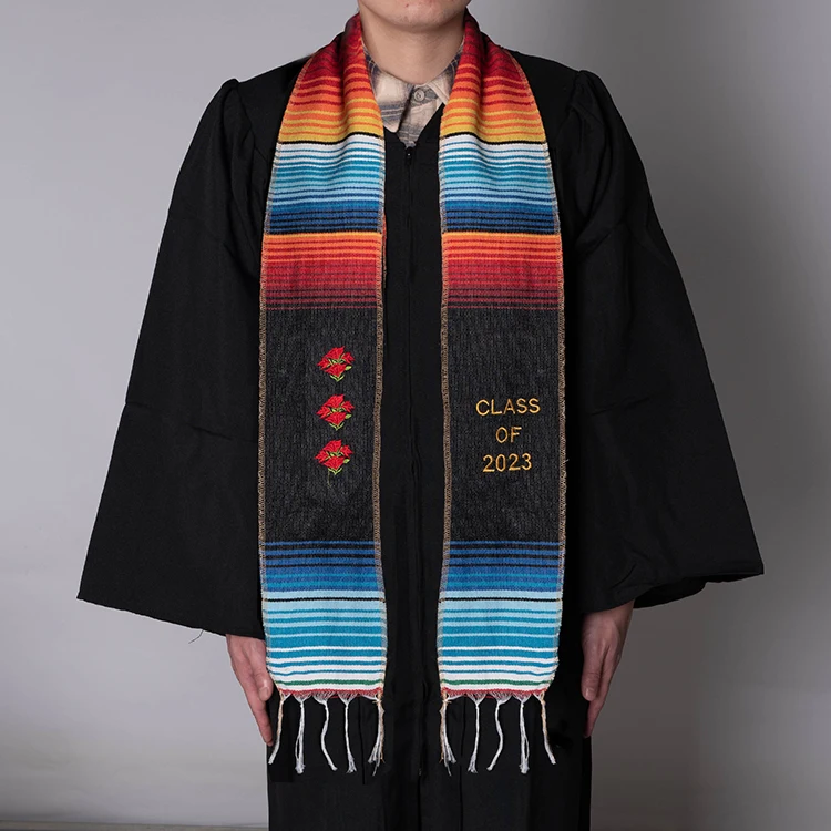 2023 High Quality Adult Kente Cloth Design University Honor Stole Gown College Graduation Sash Custom