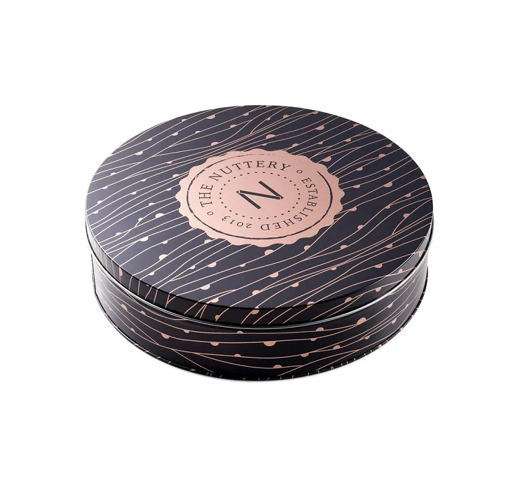 High Quality Custom Printing Food Grade Round Metal Moon Nuts Cookie Cake Tin Box