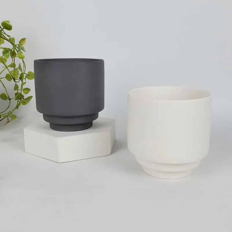 
13oz 380ml Custom Logo Matte White Black Blue Red Simple Design Cylinder Ceramic Candle Jar For Candle Making 