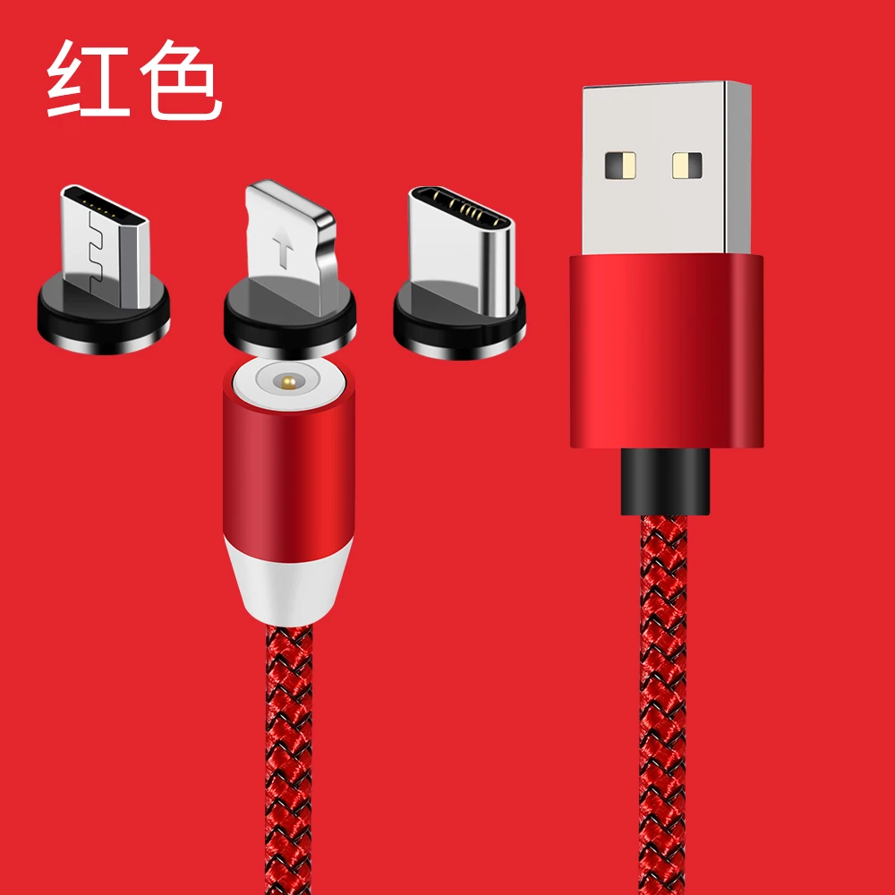 3 в 1 светодиодный магнитный зарядный USB-кабель для iPhone Type C Micro