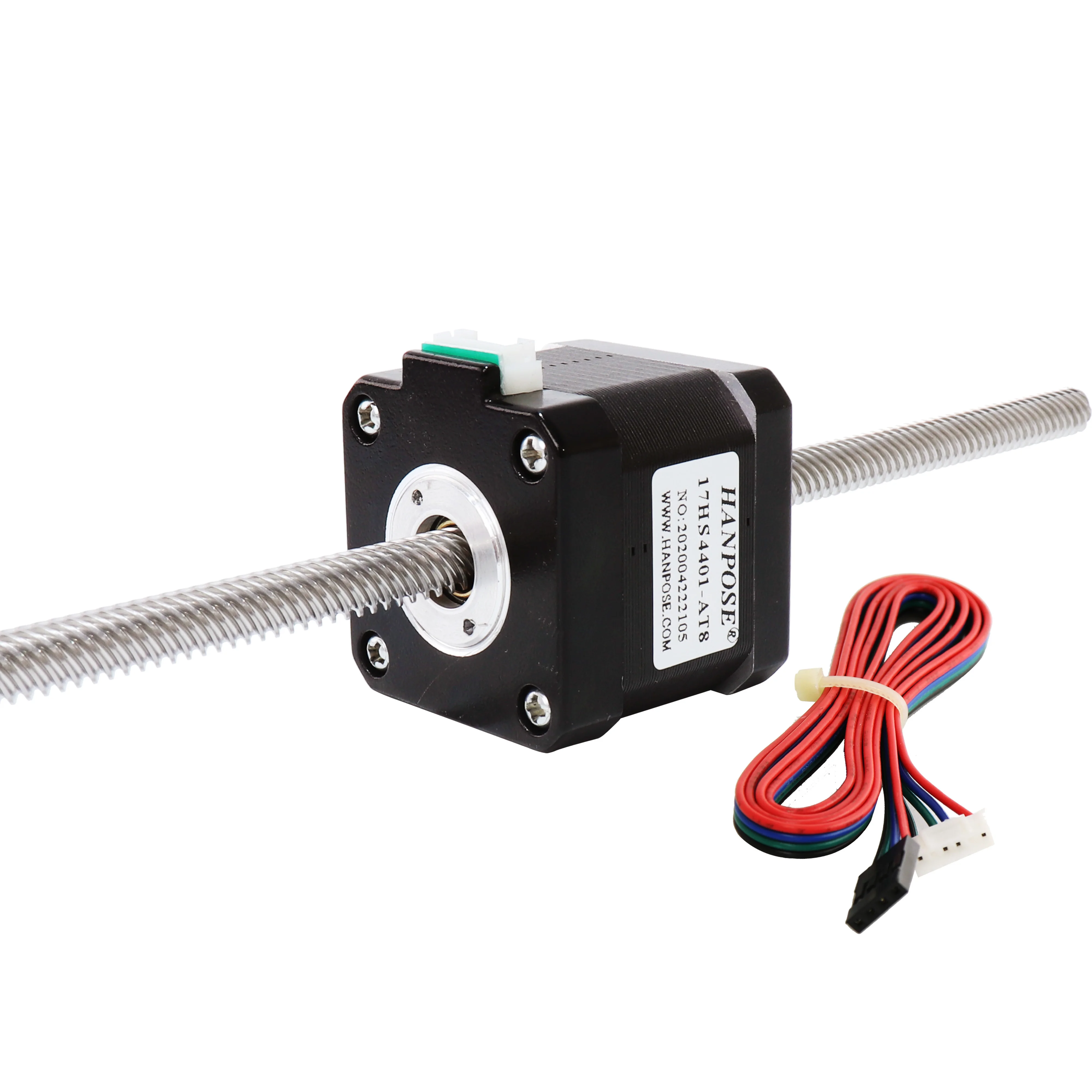 HANPOSE nema17 Through screw motor 40N.cm 1.5A 42HA40-T8*8  200mm  for CNC 3d printing lead screw 12v stepper motor nema17