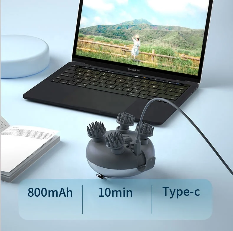 Electronic automatic rechargeable head spa massage electric head scalp massager scalp Stress Relax machine device tool for head