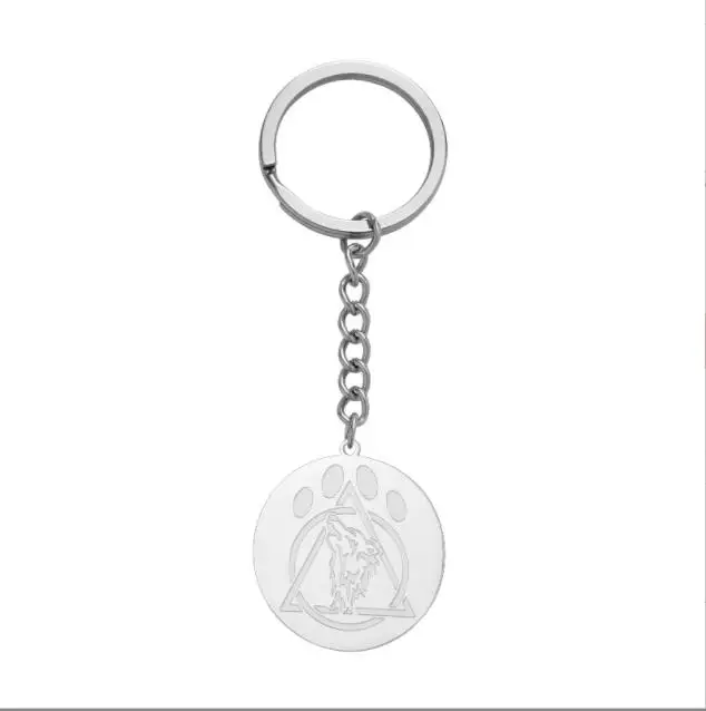 Scandinavian Therian Symbol Keychain Wolf Claw Protection Amulet Stainless Steel Pendant Keyring Accessories