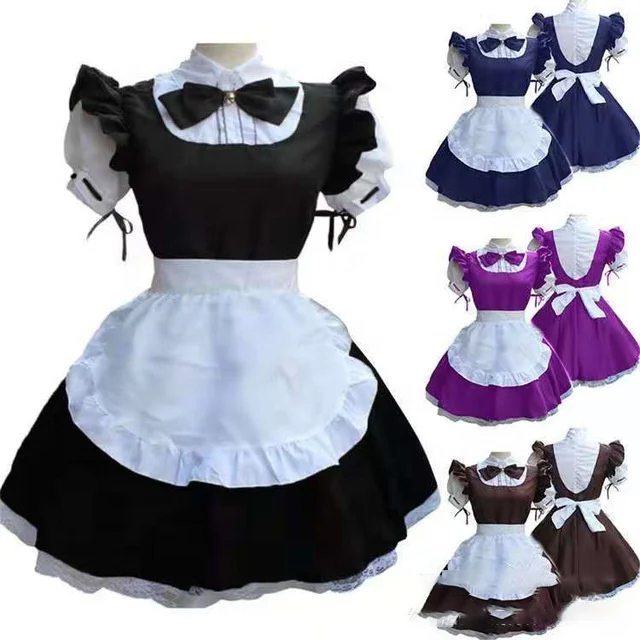 Anime Waitress Maid Outfit Cosplay Cute Costume Women Cosplay Dress Mucama Girls Lolita Apron Dress Party