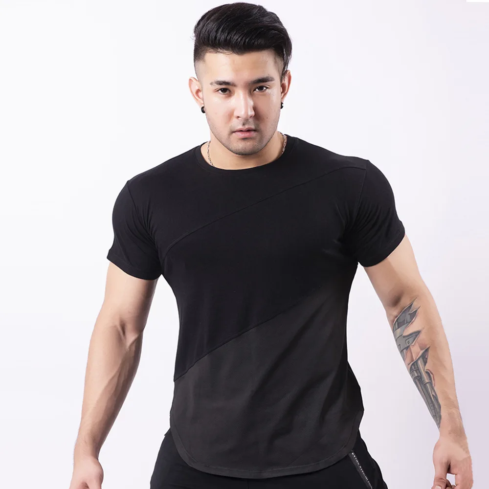 Short-sleeved fitness training clothes large size outdoor summer round neck large size quick-drying t-shirt