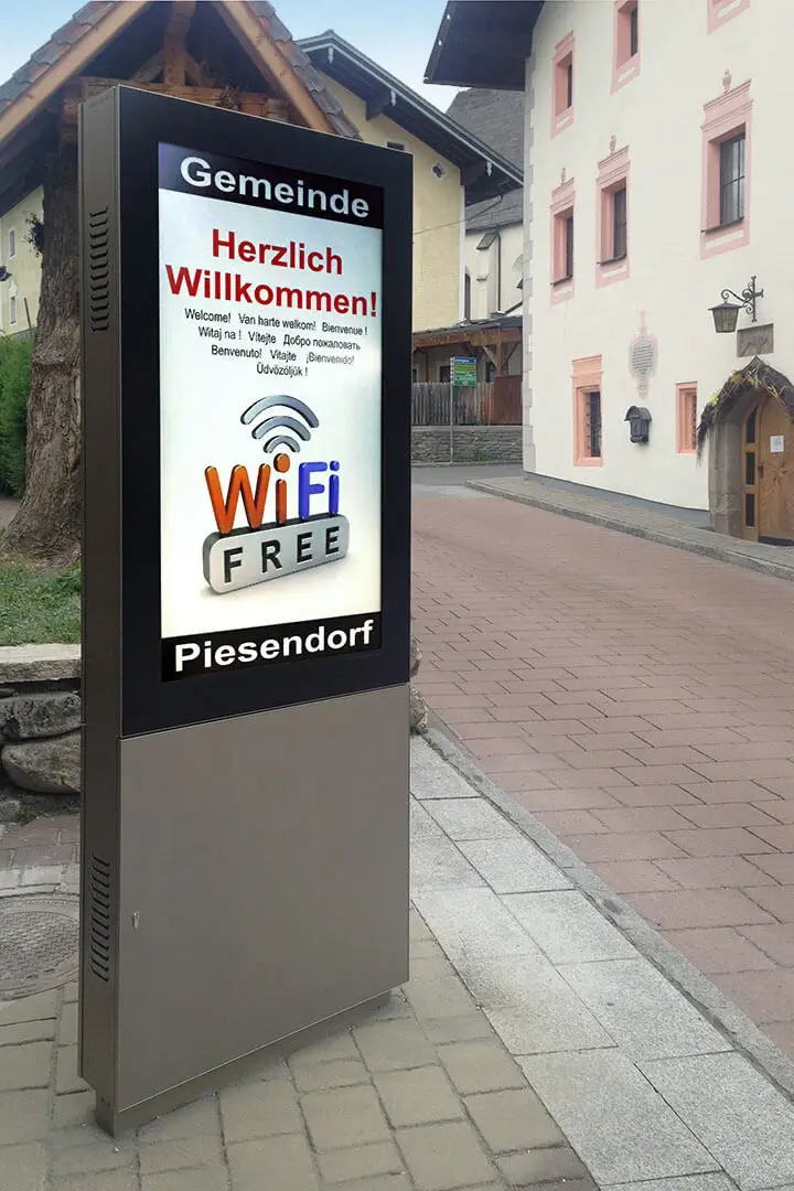 49inch  2000cd outdoor vertical screen floor standing fully laminated waterproof advertising machine