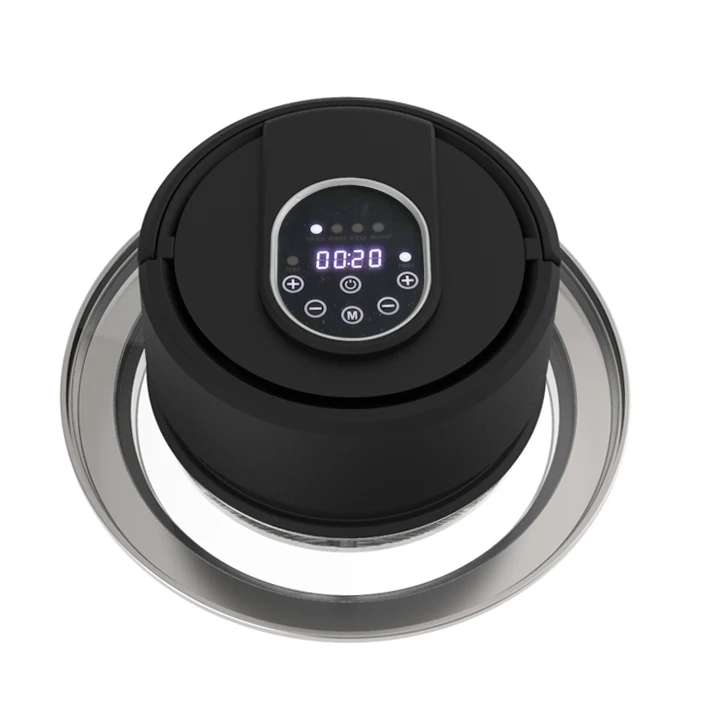 1400W High Power Air Fryer with New Design 110V Electric round Plastic Lid with Big Glass Household Use