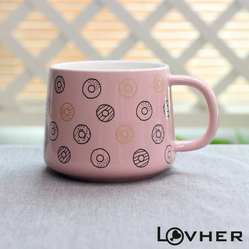 12oz Cartoon Mug  Custom Coffee Mugs With Lids Personalized  Ceramic Cup Unique Customizable Milk Tea Cups Personalized Gifts