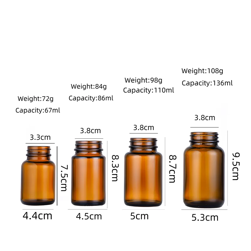 2oz 4oz Medical promethezine cough Syrup Bottle made in amber glass