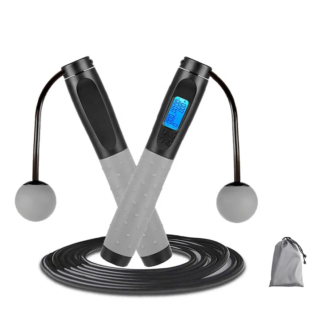 2021 Amazon Горячая Цифровая взвешенная ручка умная счетная Скакалка с счетчиком калорий скакалки для тренировки фитнеса