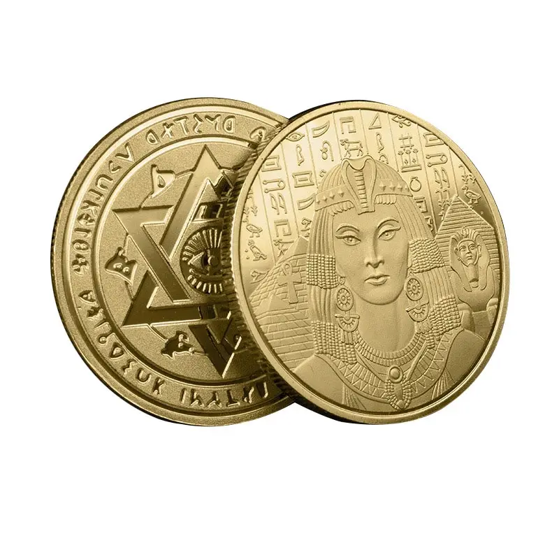 Ancient Greek Coins Pyramid Egyptian Sun God Queen Silver Gold Coin Commemorative Medal Collections Coin