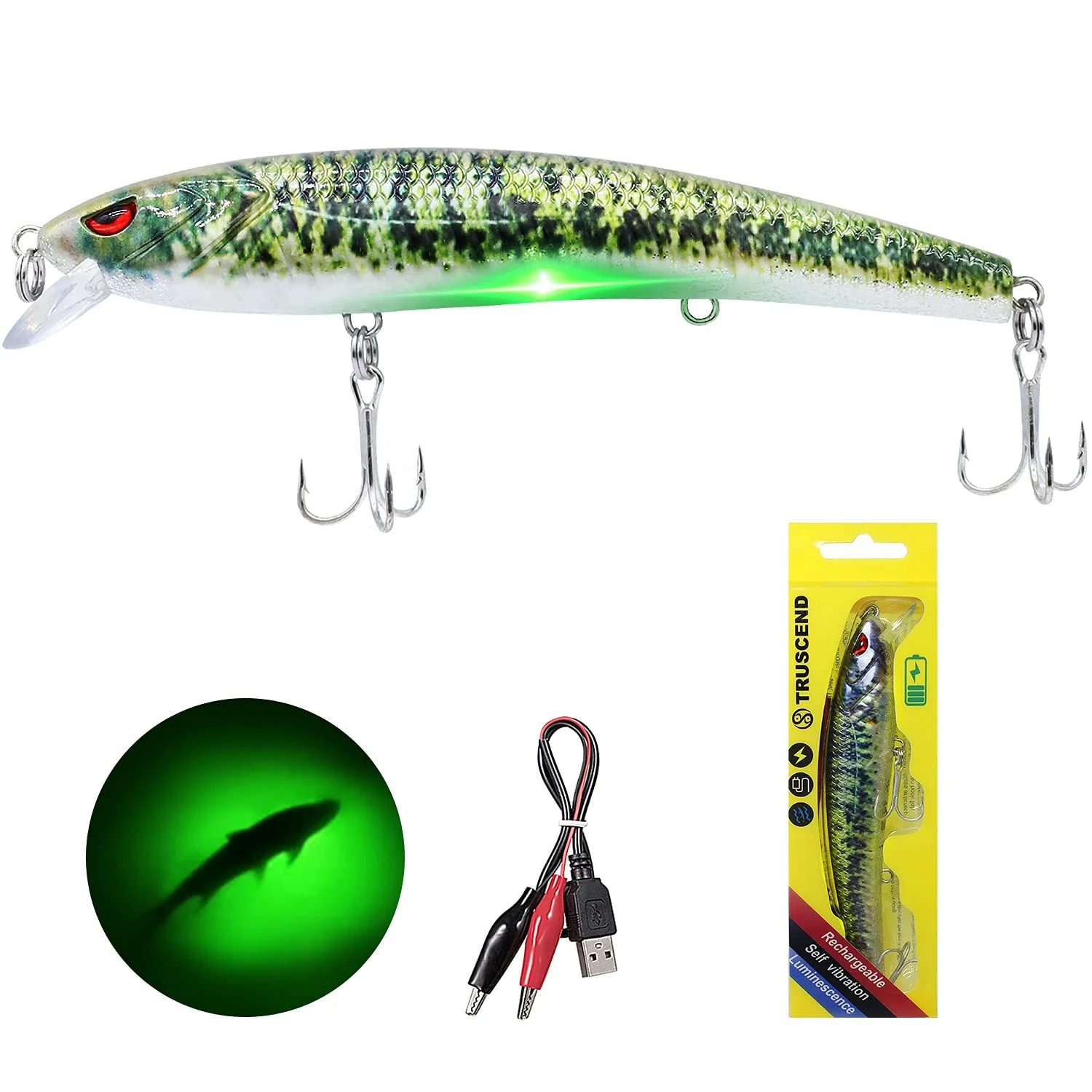 Truscend Amazon Best Seller sunfish tilapia bass hard minnow plastic robotic swimbait fishing bait lures for river