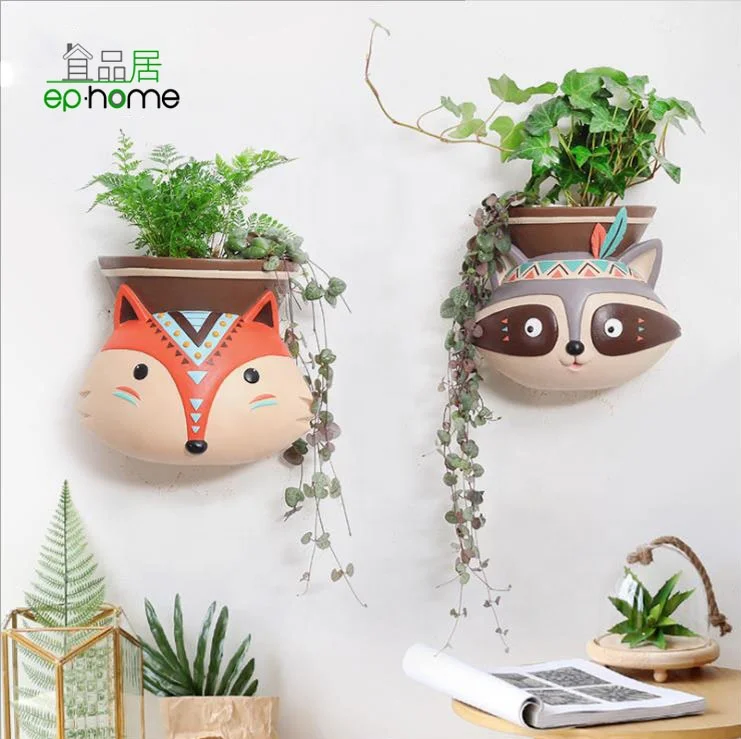 Indians ethnic style resin wall hanging sparagus fern, Chlorophytum plants flower pots vase for garden, porch,Bedroom,Bathroom