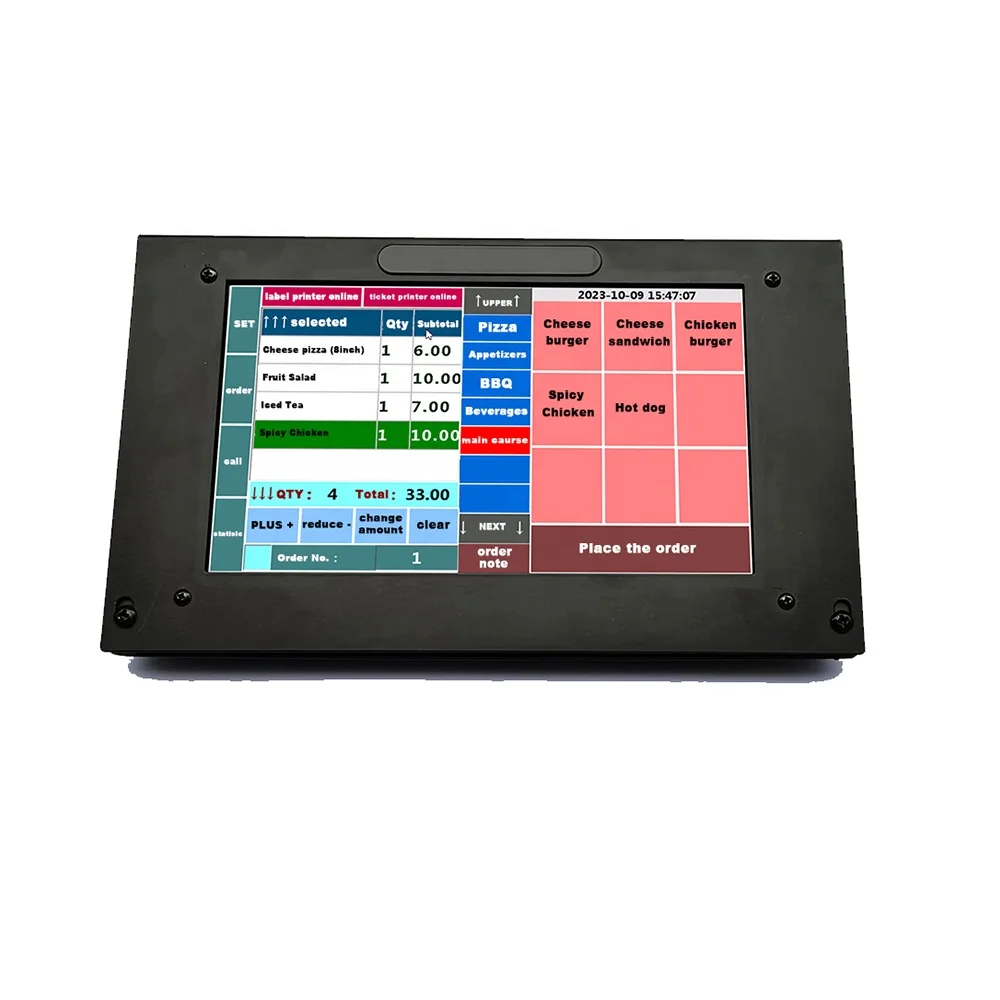 Factory sell cheap all-in-one for ordering and call number 7 inch touch screen restaurant canteen cafe simple ordering machine