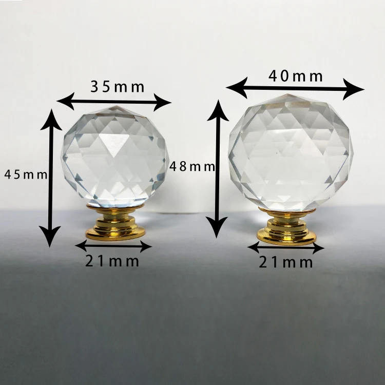 
New design crystal glass round ball furniture knob handle 