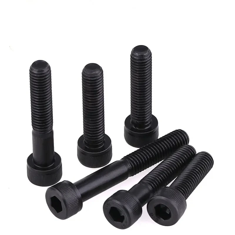 Black Hexagon Socket Head Cap Screws Grade Stainless Steel SCM435 DIN912 M1.6 * 10 12.9 6/32 3/8 Black Machine Screws Metric