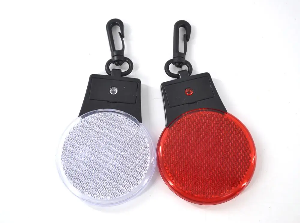 Mini Led Safety Bulb Shape Reflector Light with black clip for Bag Backpack Bike