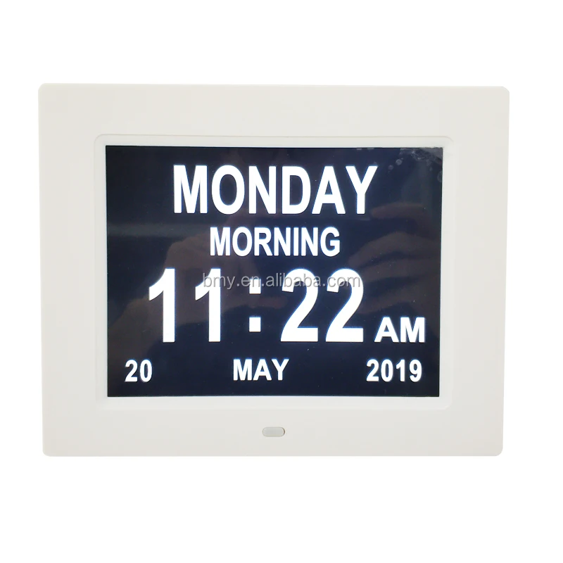Popular electronic big digital time alarm clock dementia clock led analog clock with digital day date