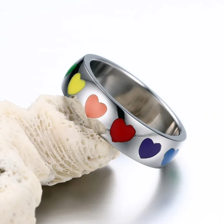New arrival  custom  cheap  heart-shape  titanium ring