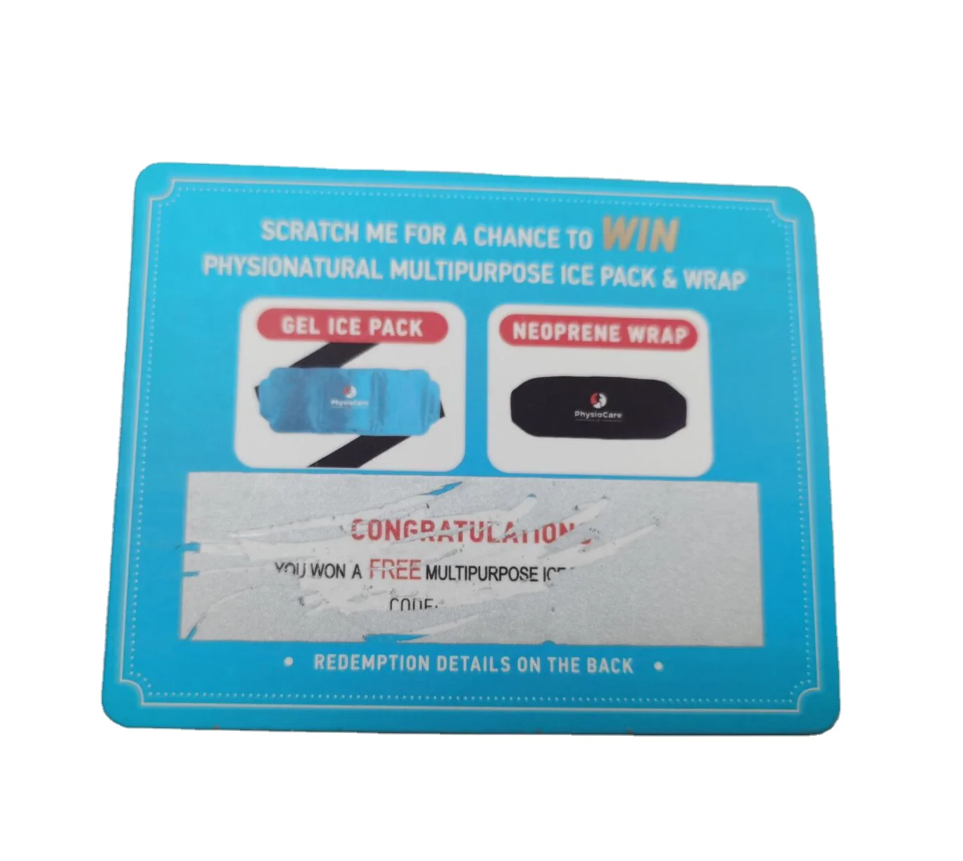 scratch off lottery market promotion card with custom prizes